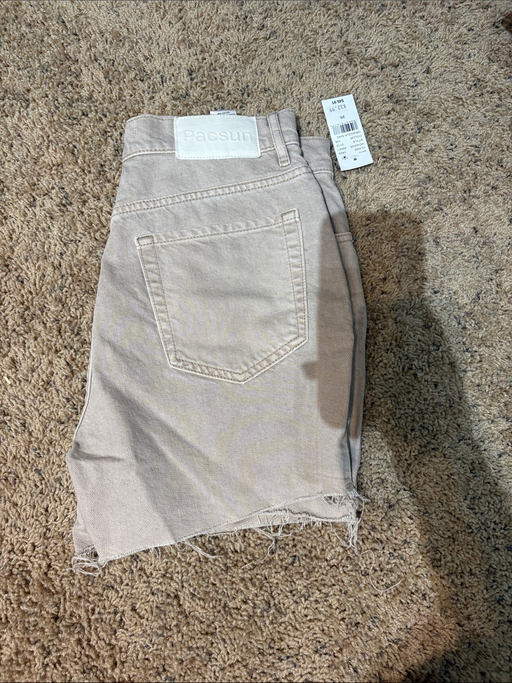 PacSun Women's Light Beige High-Rise Denim Cutoff Shorts